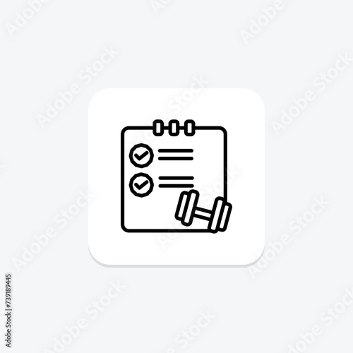 Workout Routines icon, routines, plans, schedules, regimen line icon, editable vector icon, pixel perfect, illustrator ai file