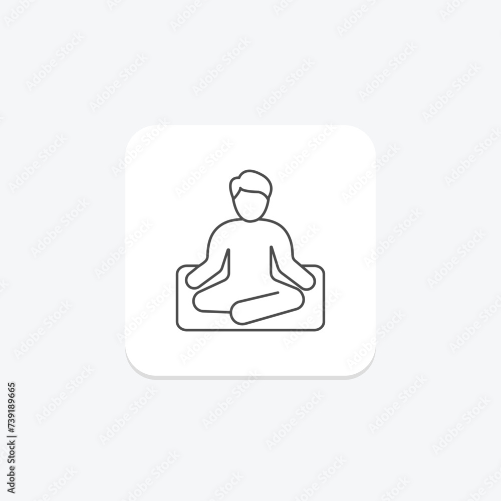 Yoga icon, meditation, stretch, pose, flow thinline icon, editable vector icon, pixel perfect, illustrator ai file Yoga icon, meditation, stretch, pose, flow thinline icon, editable vector icon, pixel perfect, illustrator ai file