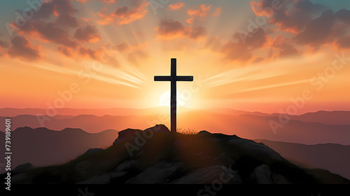Tableau sur toile The Holy Cross symbolizes the death and resurrection of Jesus Christ
