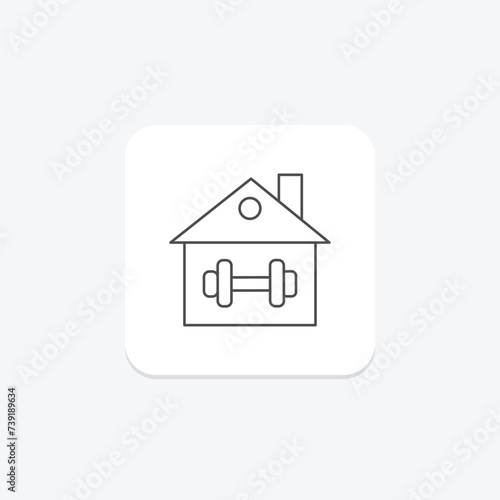 Gym icon, fitness center, training, workout, exercise thinline icon, editable vector icon, pixel perfect, illustrator ai file