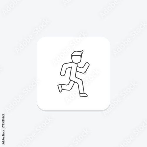 Running icon, jog, run, jogger, jog thinline icon, editable vector icon, pixel perfect, illustrator ai file