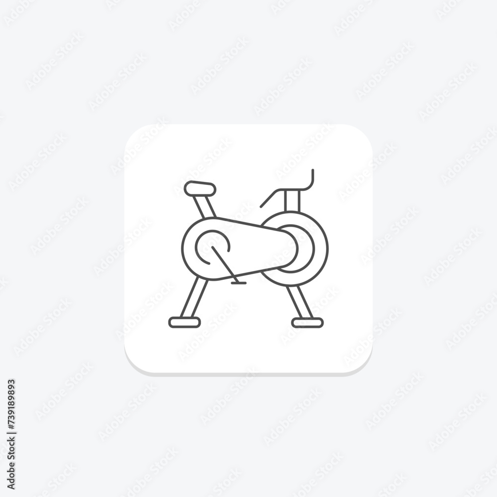 Stationary Bike icon, bike, cycling, cardio, workout thinline icon, editable vector icon, pixel perfect, illustrator ai file Stationary Bike icon, bike, cycling, cardio, workout thinline icon, editable vector icon, pixel perfect, illustrator ai file