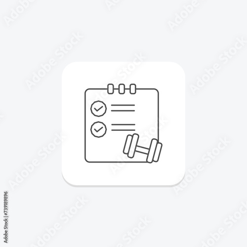 Workout Routines icon, routines, plans, schedules, regimen thinline icon, editable vector icon, pixel perfect, illustrator ai file
