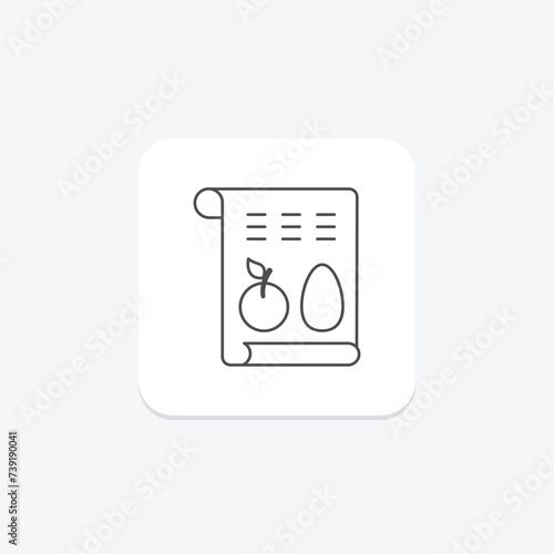 Meal Planning icon, planning, preparation, cooking, recipes thinline icon, editable vector icon, pixel perfect, illustrator ai file