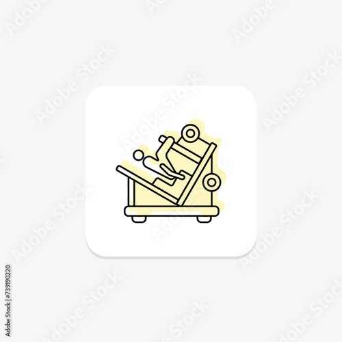 Lower Body Workout icon, workout, legs, glutes, quads color shadow thinline icon, editable vector icon, pixel perfect, illustrator ai file