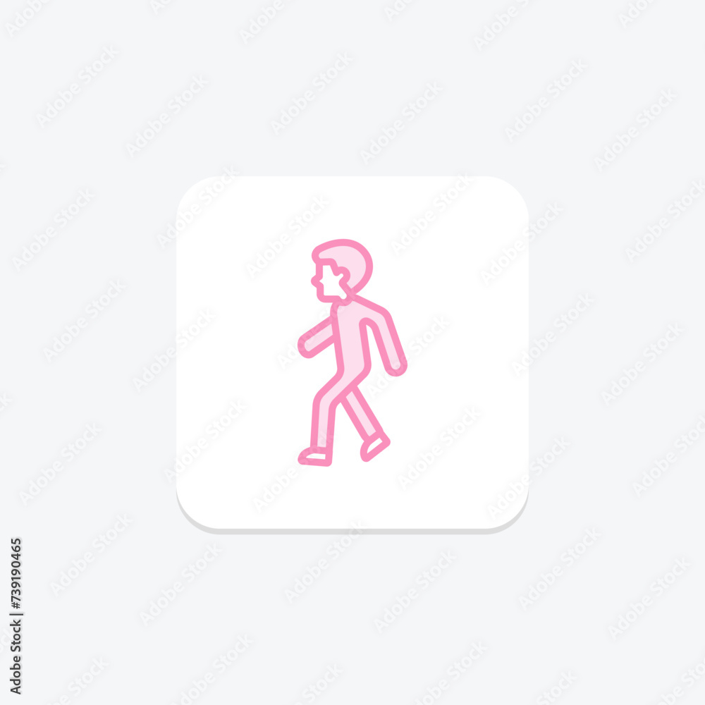 Walking icon, walk, hike, stroll, stride duotone line icon, editable vector icon, pixel perfect, illustrator ai file Walking icon, walk, hike, stroll, stride duotone line icon, editable vector icon, pixel perfect, illustrator ai file