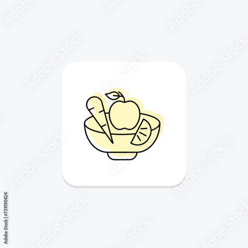 Healthy Recipes icon, recipes, cooking, food, nutrition color shadow thinline icon, editable vector icon, pixel perfect, illustrator ai file