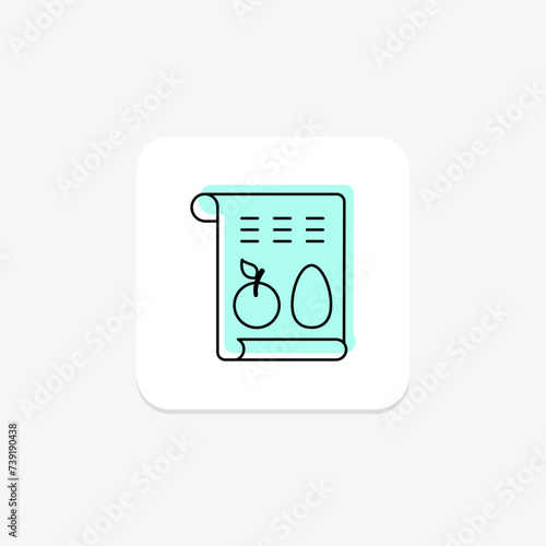 Meal Planning icon, planning, preparation, cooking, recipes color shadow thinline icon, editable vector icon, pixel perfect, illustrator ai file