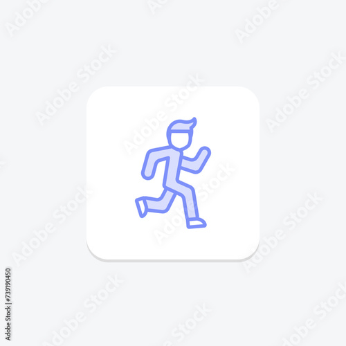 Running icon, jog, run, jogger, jog duotone line icon, editable vector icon, pixel perfect, illustrator ai file