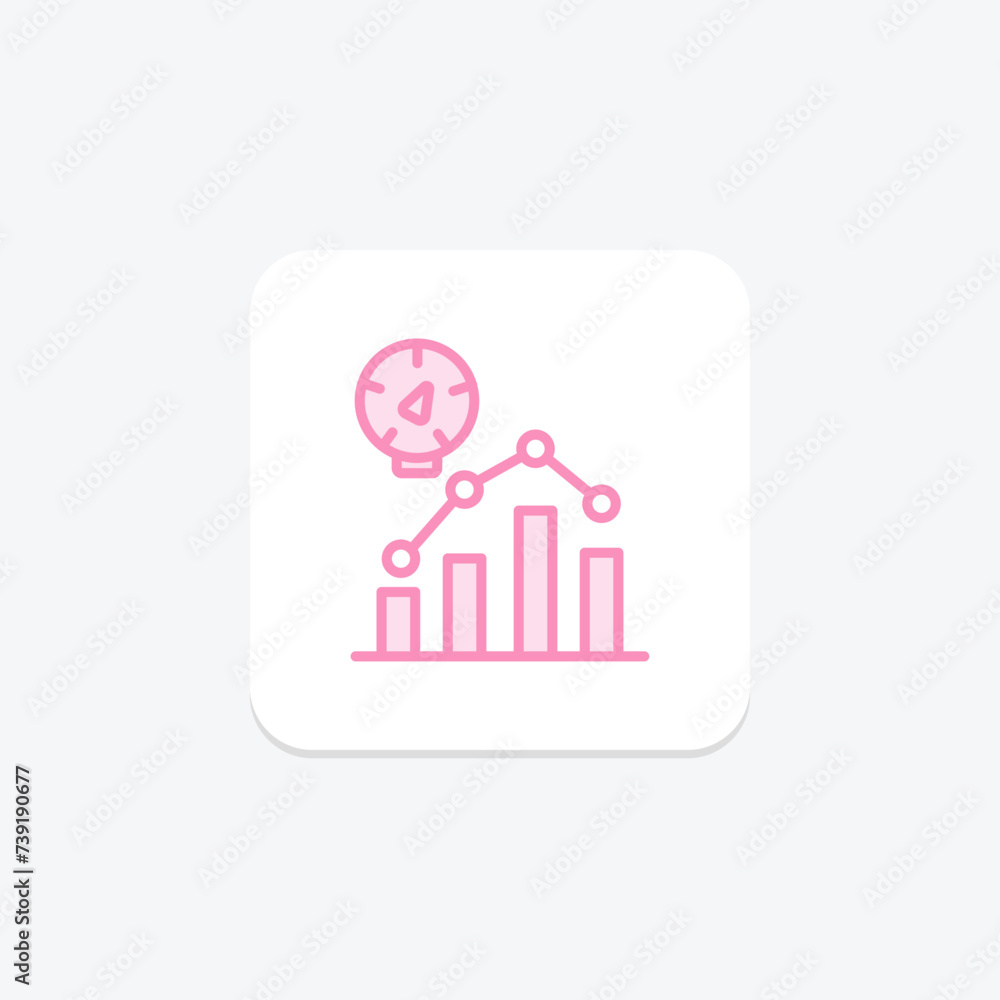 Progress Tracking icon, tracking, monitor, data, analytics duotone line icon, editable vector icon, pixel perfect, illustrator ai file