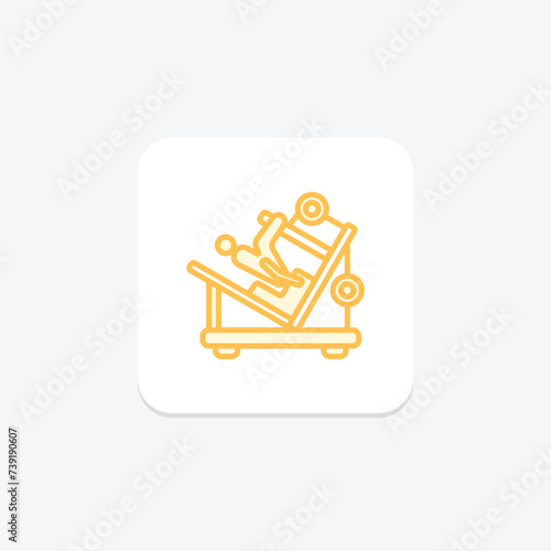 Lower Body Workout icon, workout, legs, glutes, quads duotone line icon, editable vector icon, pixel perfect, illustrator ai file