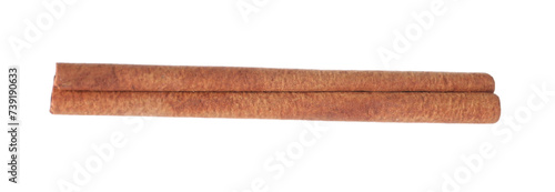 One aromatic cinnamon stick isolated on white