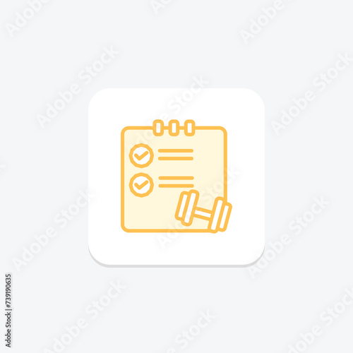 Workout Routines icon, routines, plans, schedules, regimen duotone line icon, editable vector icon, pixel perfect, illustrator ai file