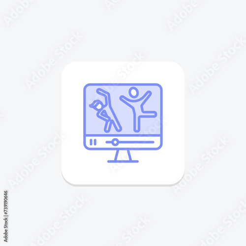 Fitness Classes icon, classes, group, exercise, workout duotone line icon, editable vector icon, pixel perfect, illustrator ai file