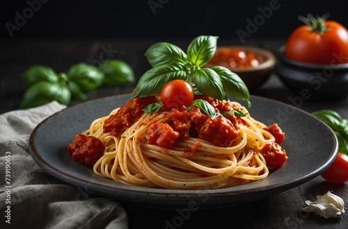 spaghetti with pesto sauce