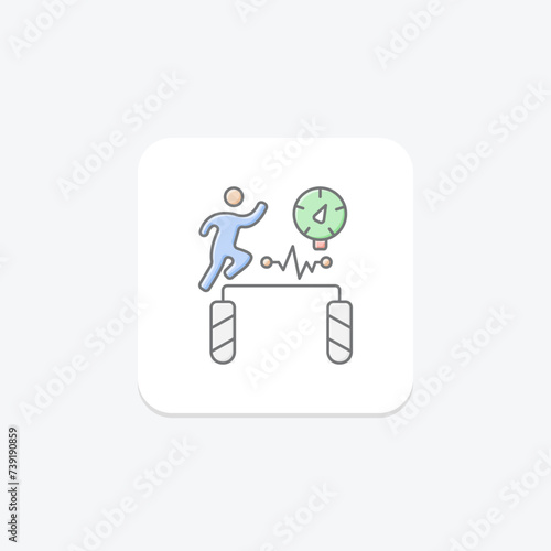 High-Intensity Interval Training icon, interval, intensity, workout, exercise lineal color icon, editable vector icon, pixel perfect, illustrator ai file