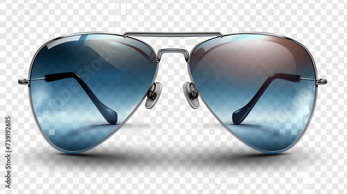 Aviator sunglasses arrangement on transparent background.png format.  photo