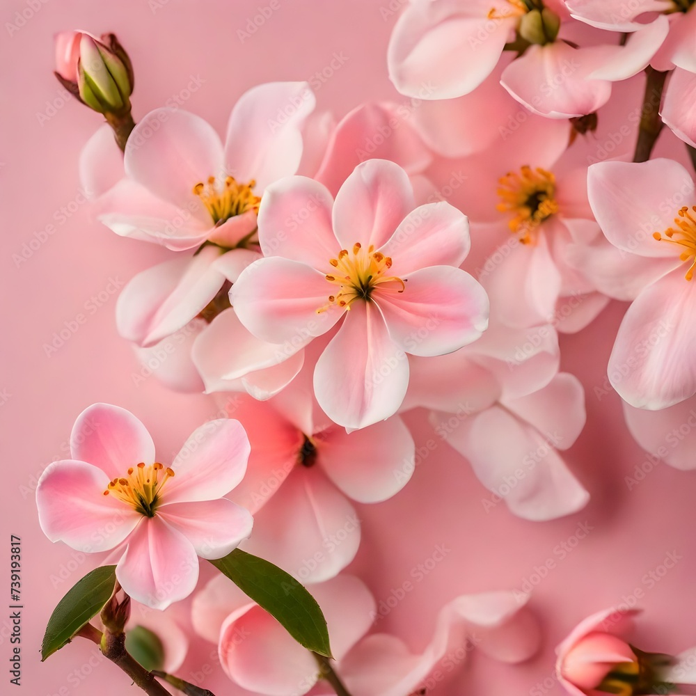 peach pink background, small buds of dahili flowers, petals covered with a thin layer of silicone, inspiration from the latest show Maison Mariela, anticipation, empty space between flowers, realistic
