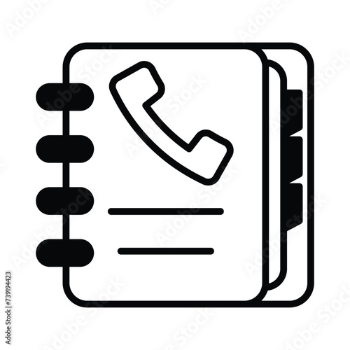 Phonebook icon vector, stock illustration
