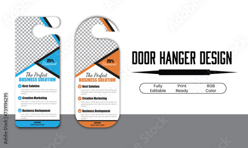 Corporate Modern Vector Door Hanger Design Template, Do Not Disturb Door Hanger Design