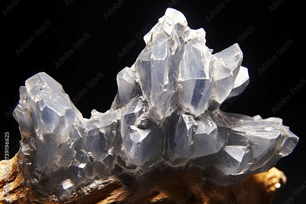 Tachyhydrite is a rare precious natural stone on a black background. AI generated. Tachyhydrite is a rare precious natural stone on a black background. AI generated.