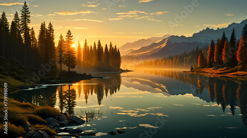 Lake illustrations, explore the charm of clear lakes