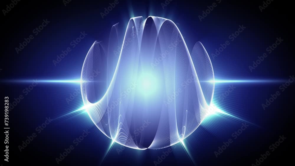 Abstract energy structure in a shape of morphing blue sphere made of ...