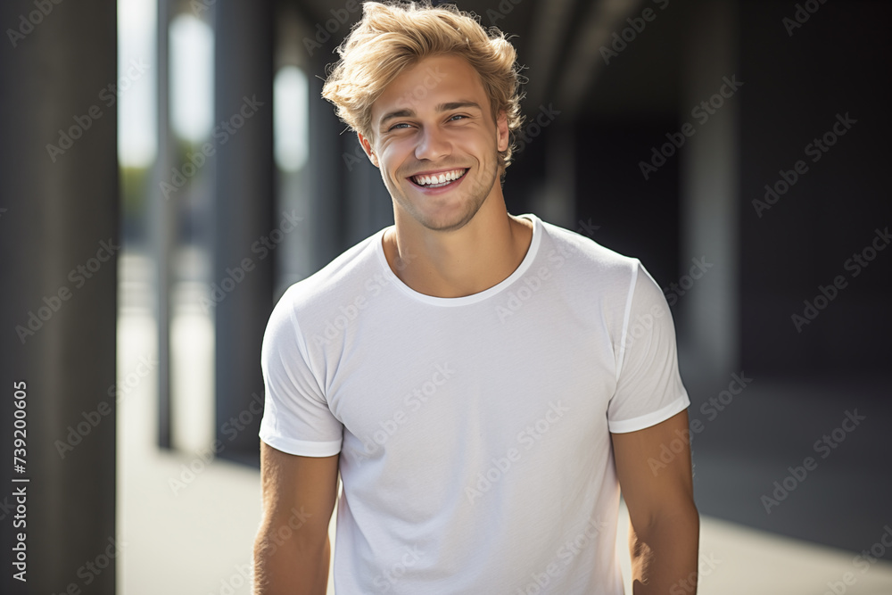 Young handsome blonde man at outdoors Young handsome blonde man at outdoors