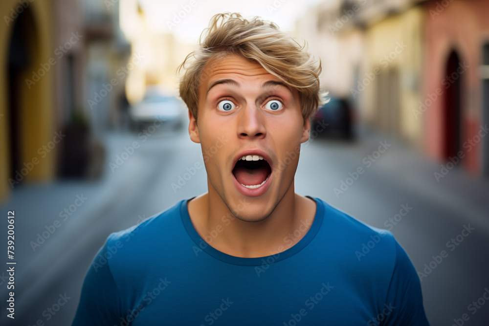 Young handsome blonde man at outdoors Young handsome blonde man at outdoors