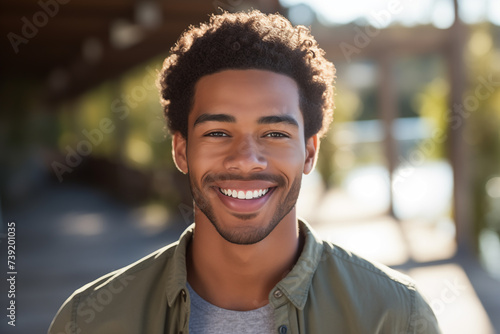 Young African American man at outdoors