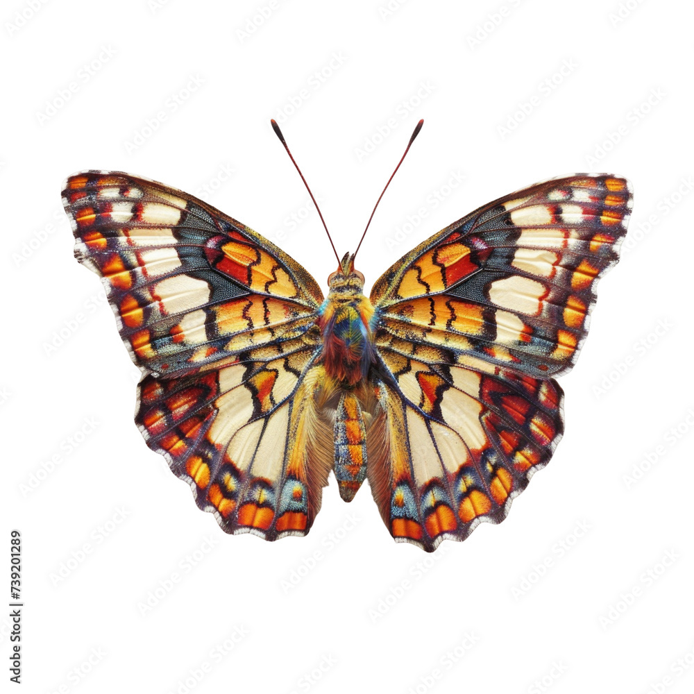 Naklejka premium Colorful butterfly in transparent background