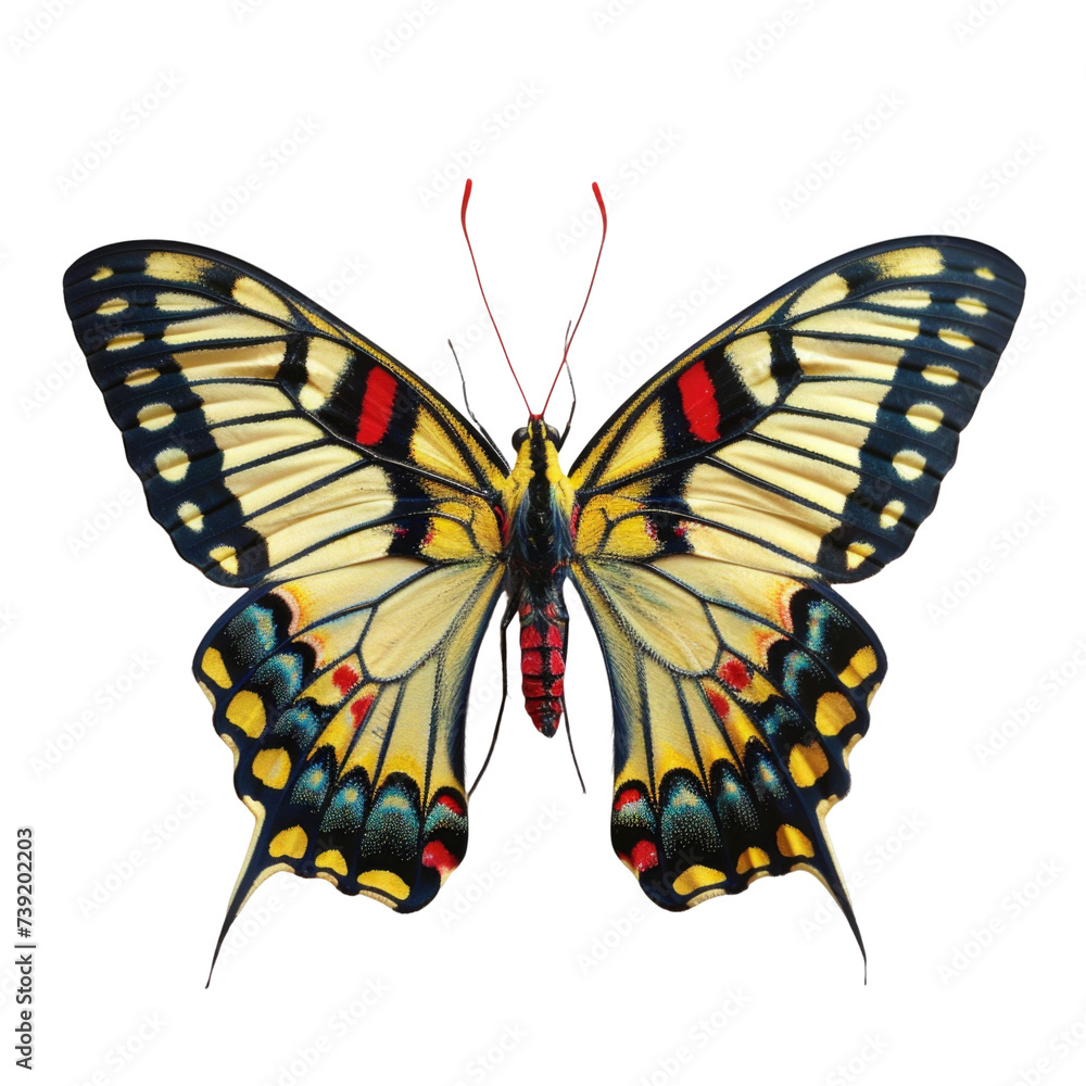 Obraz premium Colorful butterfly in transparent background