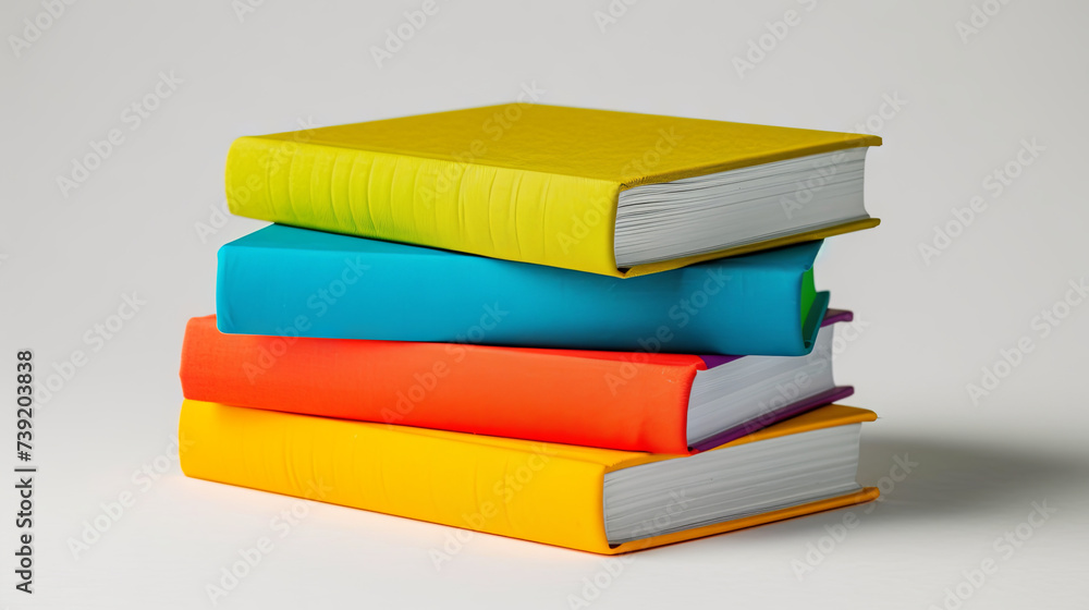 Stack of colored books on isolated white background Stack of colored books on isolated white background