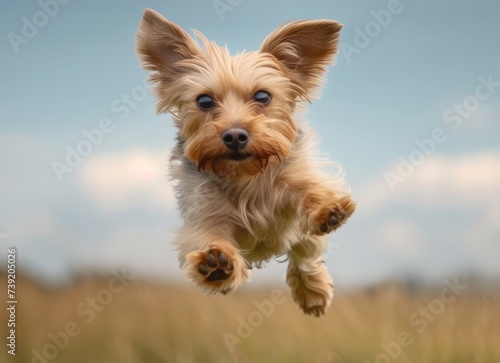 a dog jumping in the air © Aliaksandr Siamko