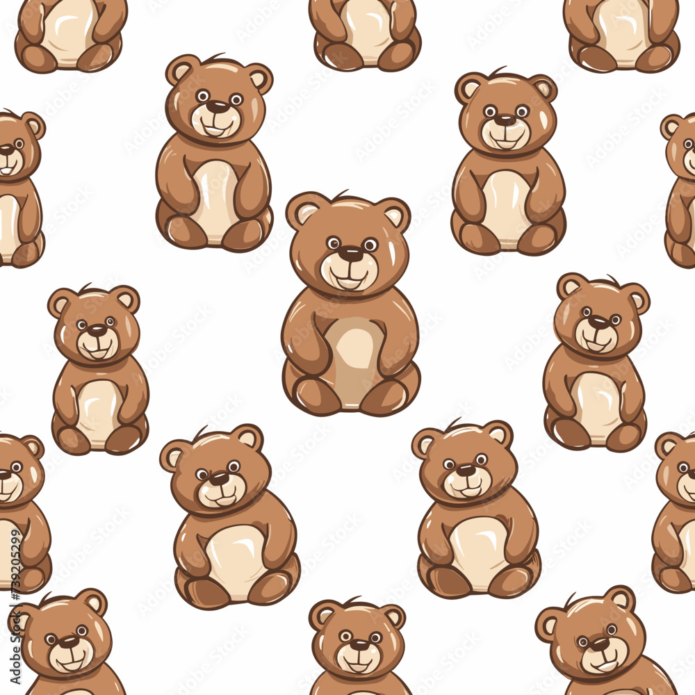 Obraz premium Cuddly Bear Buddies Pattern