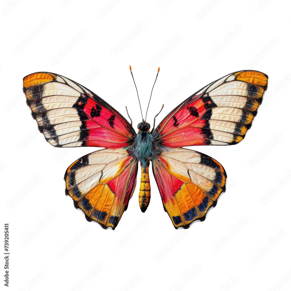 Fototapeta premium Colorful butterfly in transparent background
