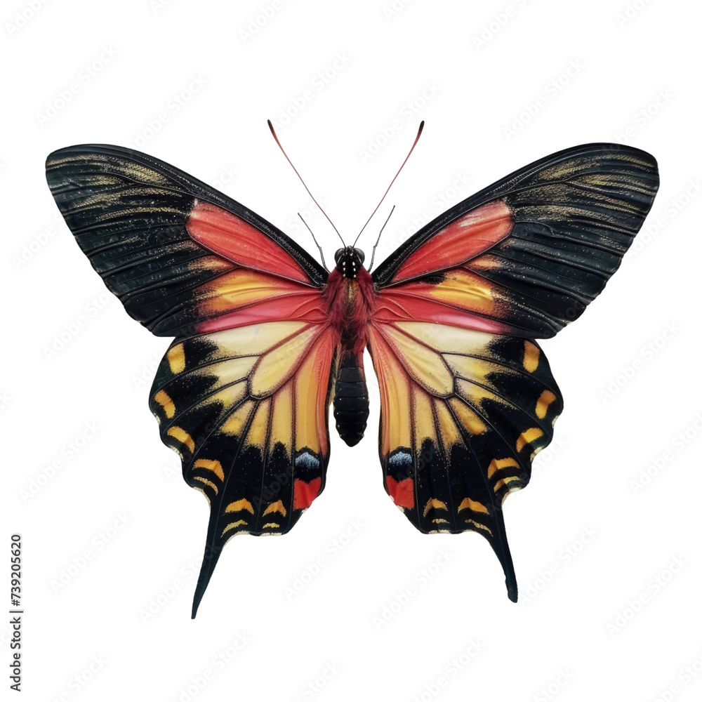 Fototapeta premium Colorful butterfly in transparent background