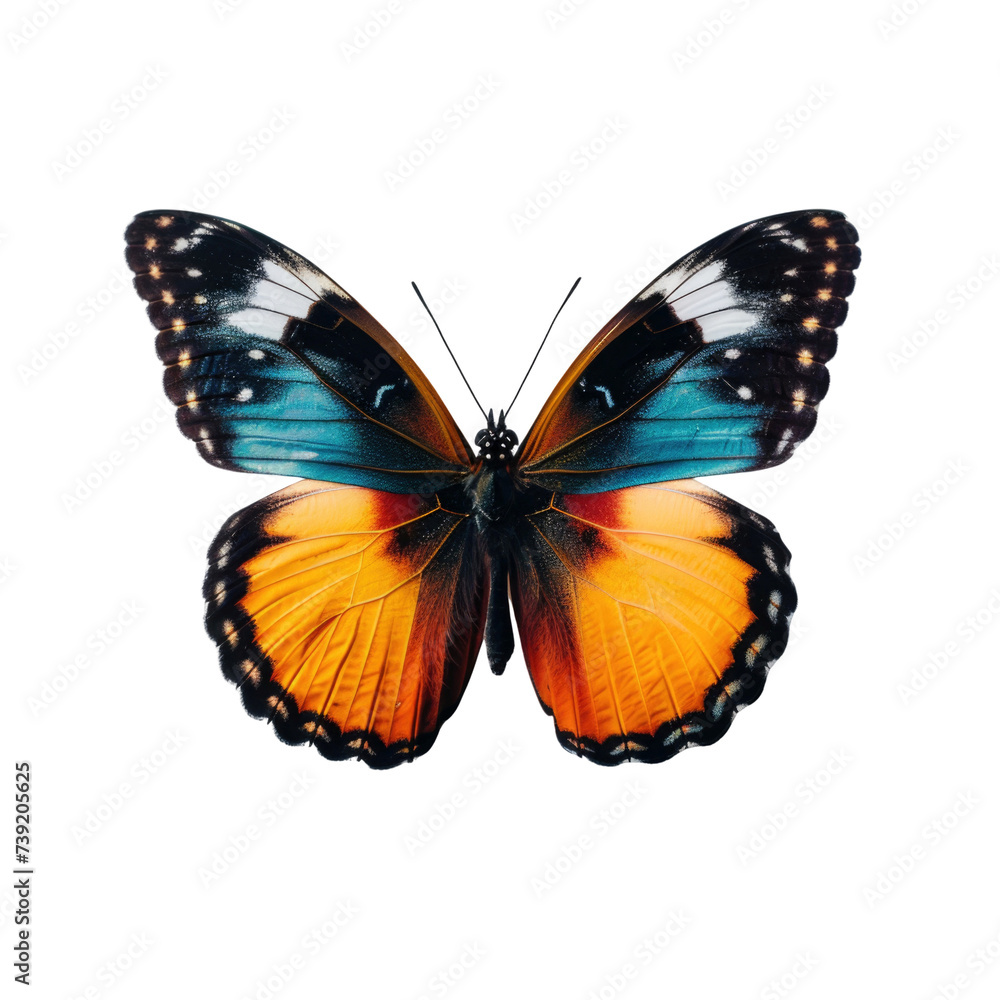 Fototapeta premium Colorful butterfly in transparent background