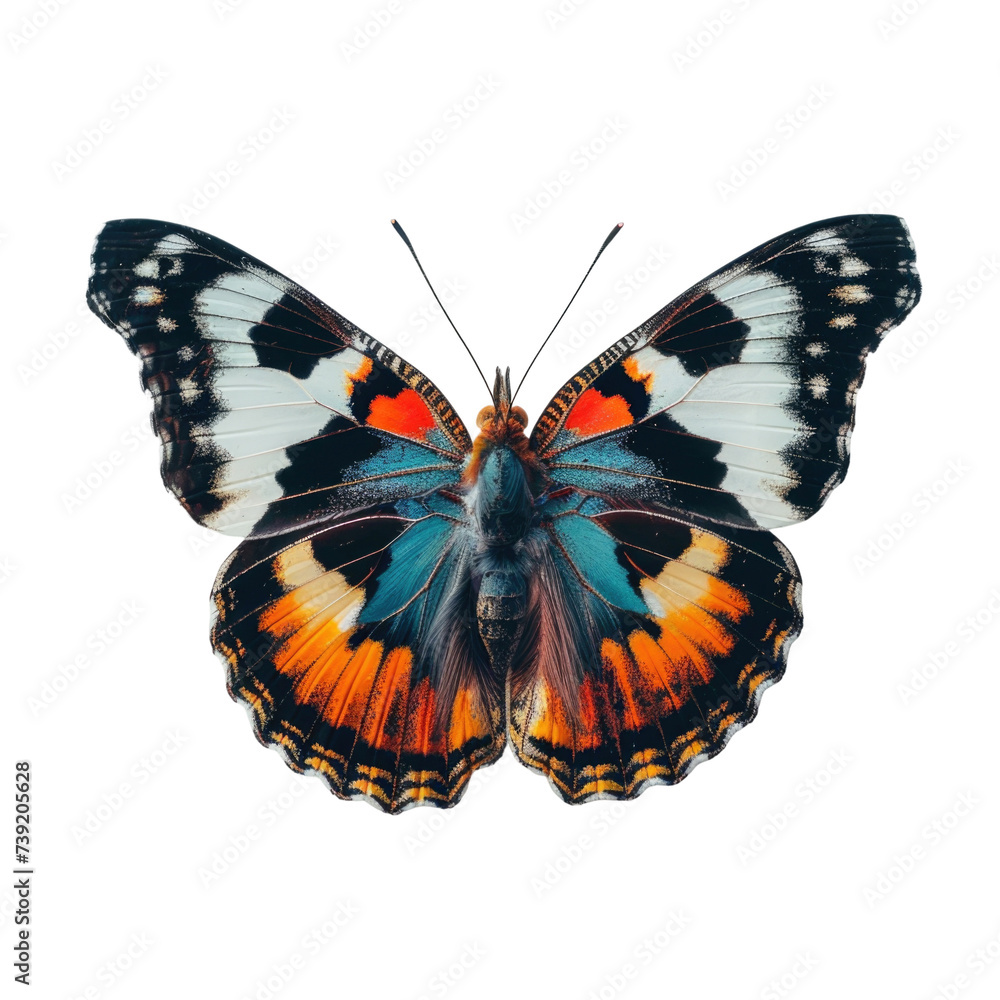 Naklejka premium Colorful butterfly in transparent background