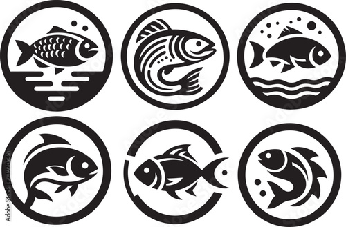 Fish vector logo icon illustration