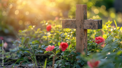 Cross with Beautiful Flowers