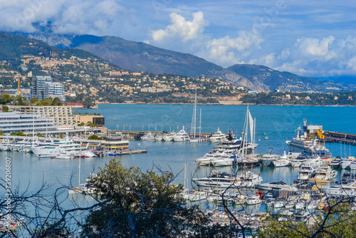 Principality of Monaco, Monaco, 13.2.2024: Port of Monaco with yachts and ships