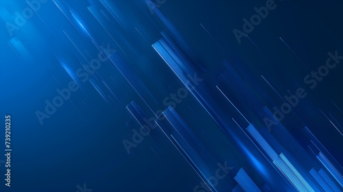 Obraz na płótnie Abstract blue background with straight lines. Motion blur.