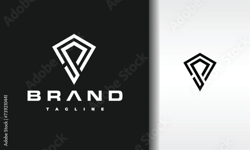 diamond geometric letter S logo