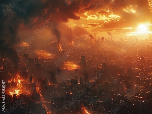 apocalypse city concept  end of the world  destruction 