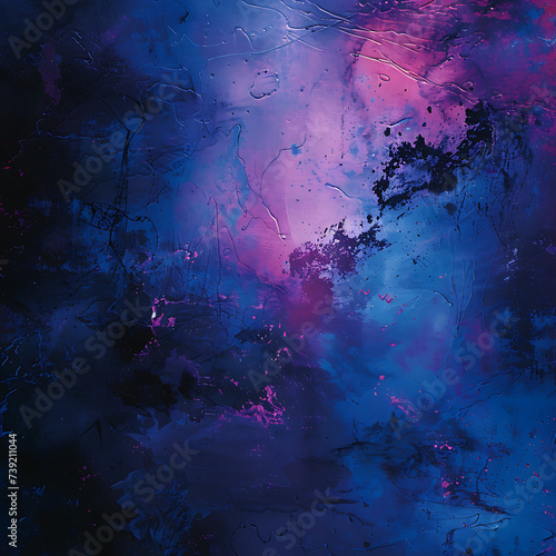 Deep hues of dark blue, purple, and pink evoke a retro vibe in this rough abstract background. Bright light and a subtle glow accentuate