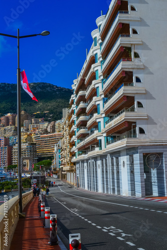 Principality of Monaco, Monaco, 13.2.2024: View of the city in Monaco with an incredible mixture of modern architecture and historical buildings