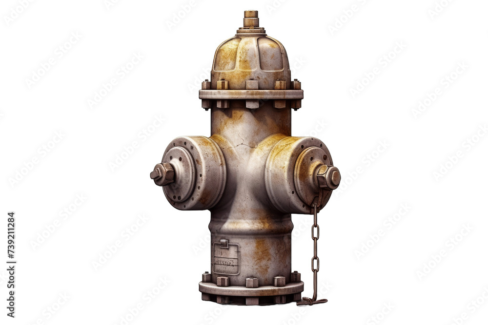 Old weathered water hydrant on transparent background, Png format. Old weathered water hydrant on transparent background, Png format.