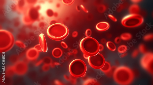 3D illustration of human red blood cells in vein, healthcare concept