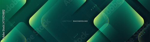 Abstract background with green and geometric rectangle lines. Modern minimal trendy shiny lines pattern horizontal. Vector illustration